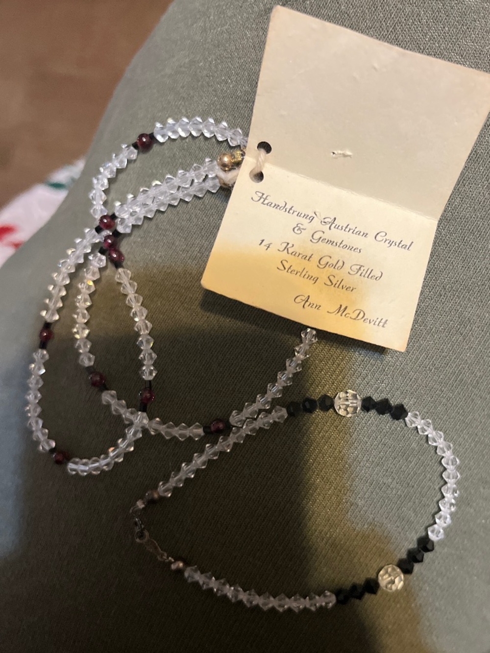 Artisan Crystal & 14k Gold Filled Sterling Silver Multi-Strand Necklace